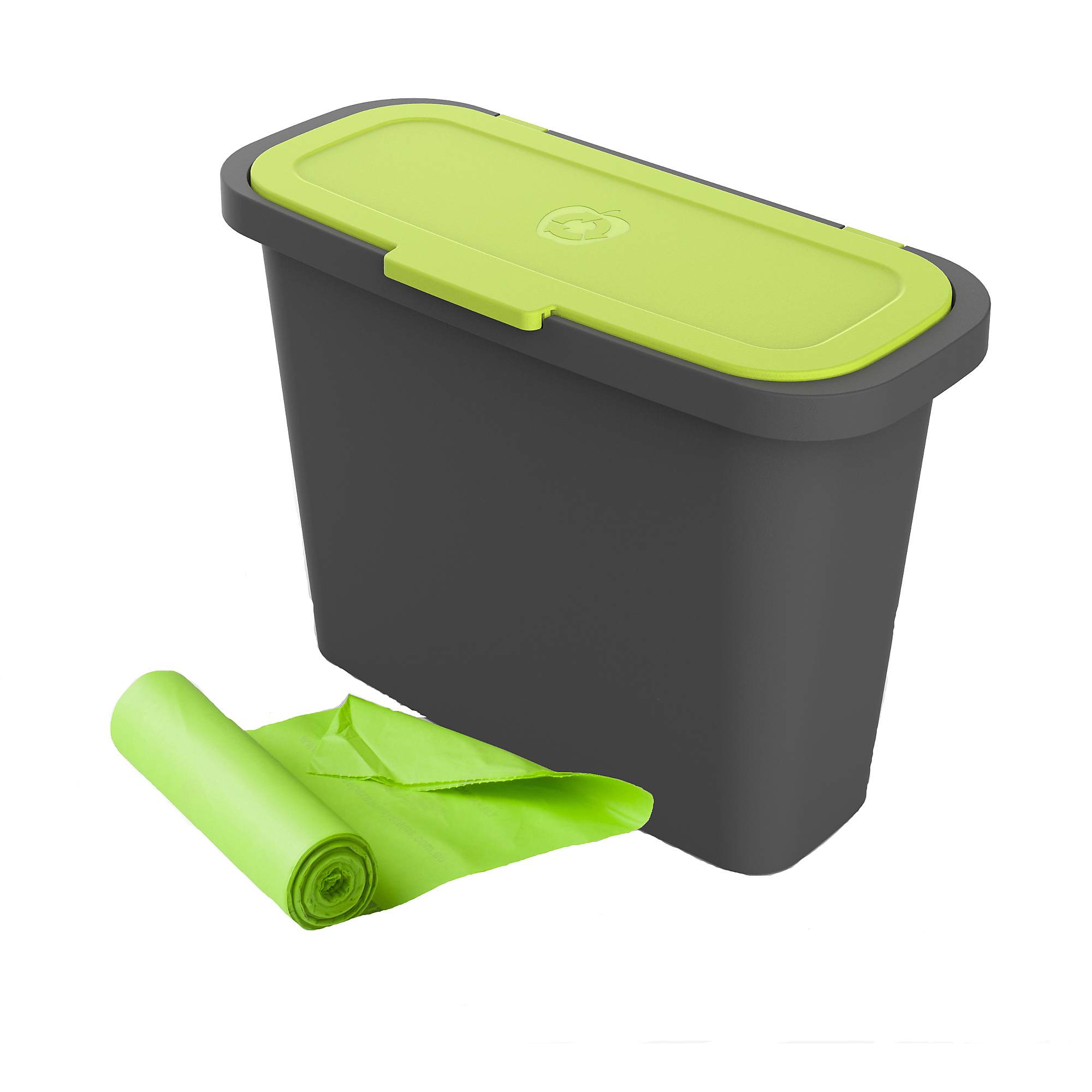 Maze Kitchen Compost Caddy with Corn Bags - 2.4 Gal. Capacity, Lockable Lid, 120 Compost Bags, Model# RSI-MC-C9-COMBO
